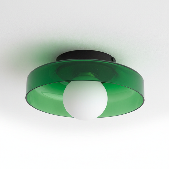 Schlanke, runde Deckenleuchte für Schlafzimmer: modernes Design & sanftes warmes Licht.