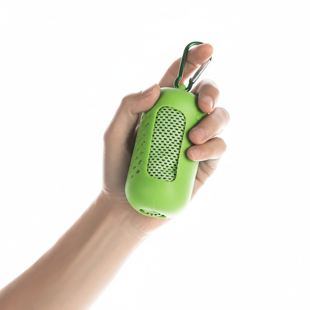 Schnelltrocknendes Handtuch hängt zum Trocknen in der Sonne; ideal für feuchte Umgebungen & schnellen Einsatz.