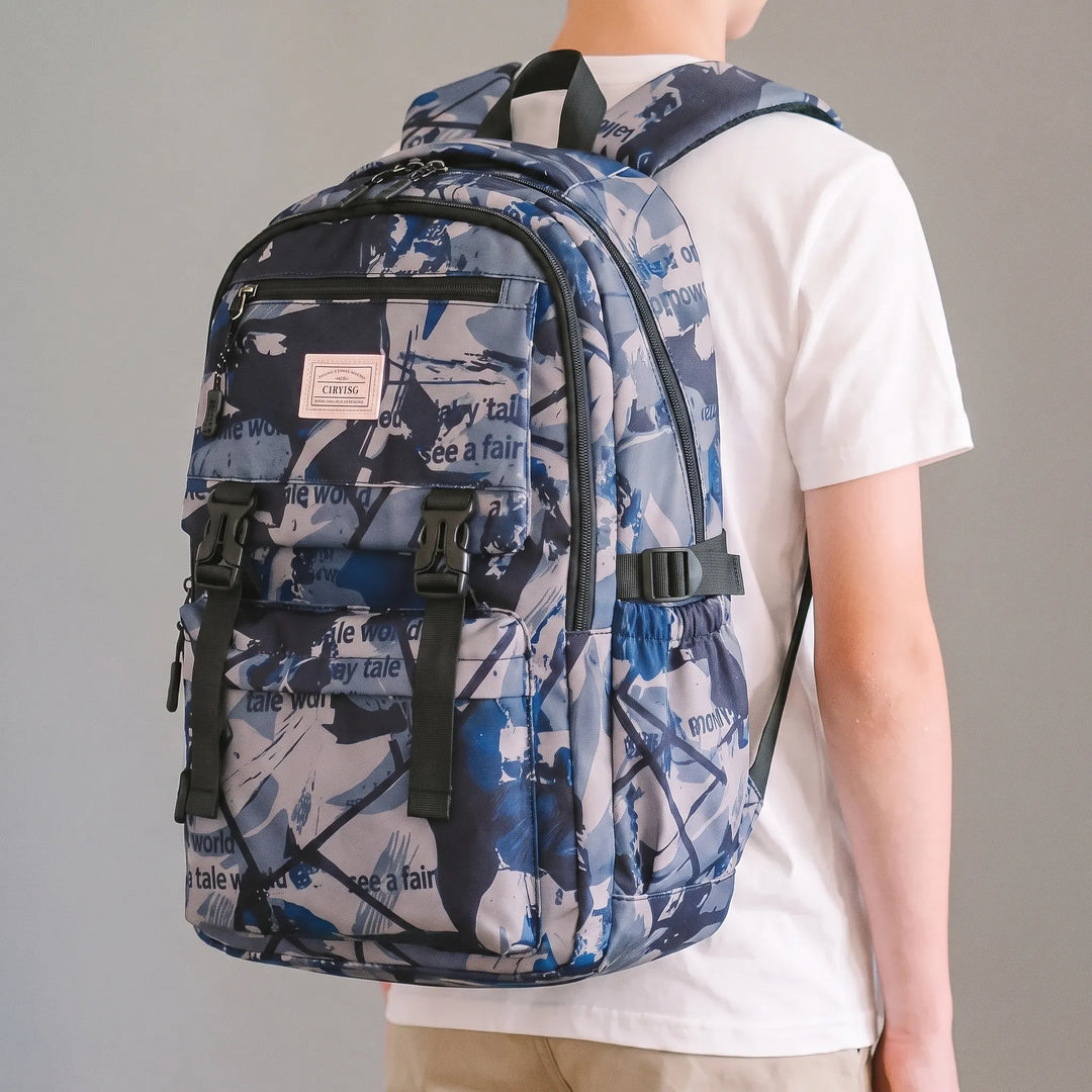 Organisierter Kinder Schulrucksack (Grau) aus Nylon mit Laptopfach, perfekt für Schule & Bücher.
