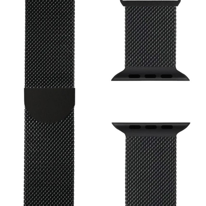 Roségoldenes Milanaise Apple Watch Armband, ideal für festliche Anlässe.