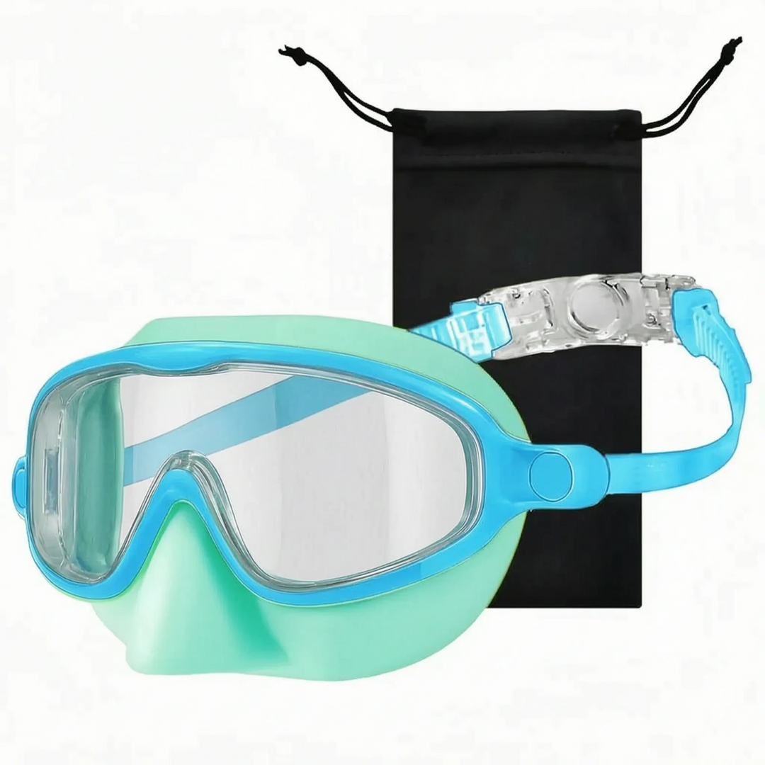 Kinderschwimmmaske, ergonomisch, mit integriertem Nasenschutz, für unbeschwertes Tauchen und Schwimmen.