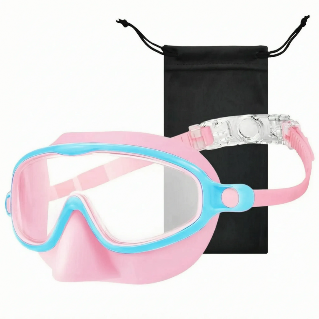 Kindertauchmaske mit Antifog-Gläsern und Nasenschutz, für klare Sicht unter Wasser und maximalen Badespaß.
