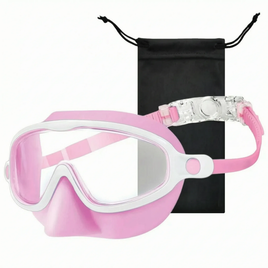 Schwimmmaske für Jungen und Mädchen mit flexiblem Nasenschutz, ideal für erste Tauchversuche und Wassersport.