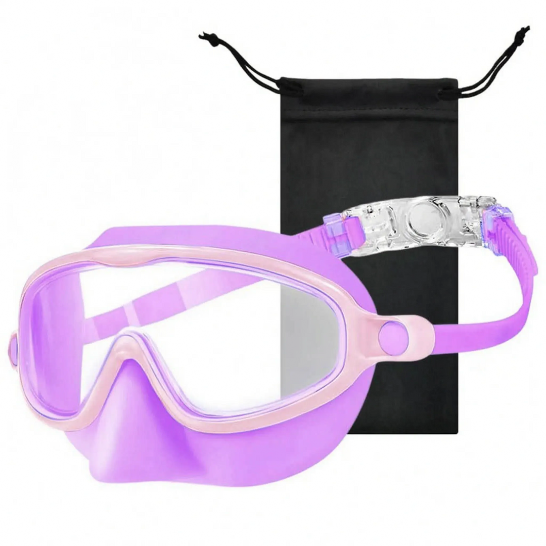 Komfortable Kinder-Schwimmmaske mit Nasenschutz in Blau, für sicheres Schwimmen und Tauchen lernen.