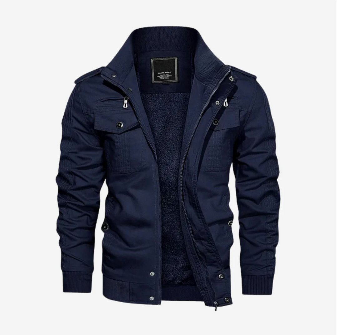 Elegante Herren-Übergangsjacke für Herbst/Winter. Bietet Wärme, Stil & Funktionalität mit geräumigen Taschen.