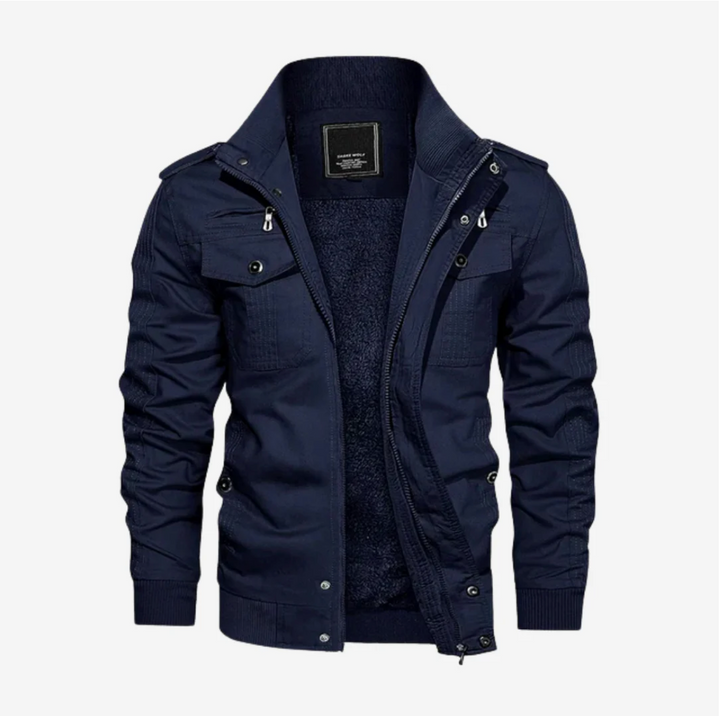 Elegante Herren-Übergangsjacke für Herbst/Winter. Bietet Wärme, Stil & Funktionalität mit geräumigen Taschen.