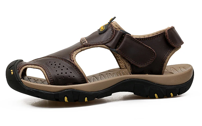 Herren Schlupfsandalen für den Sommer: rutschfest, breit geschnitten und sehr bequem.