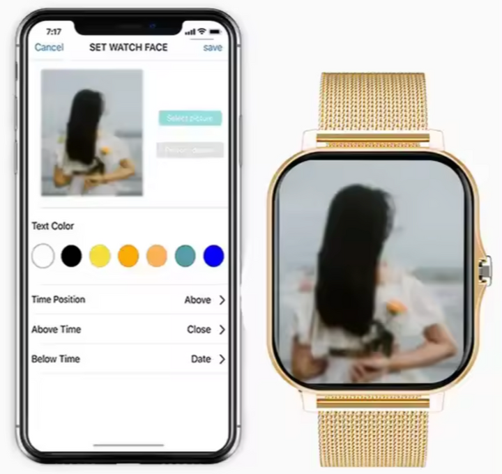 Stilvolle Damen Smartwatch, vielseitiger Gesundheitstracker & Fitnessuhr, mit digitaler Zeitanzeige.