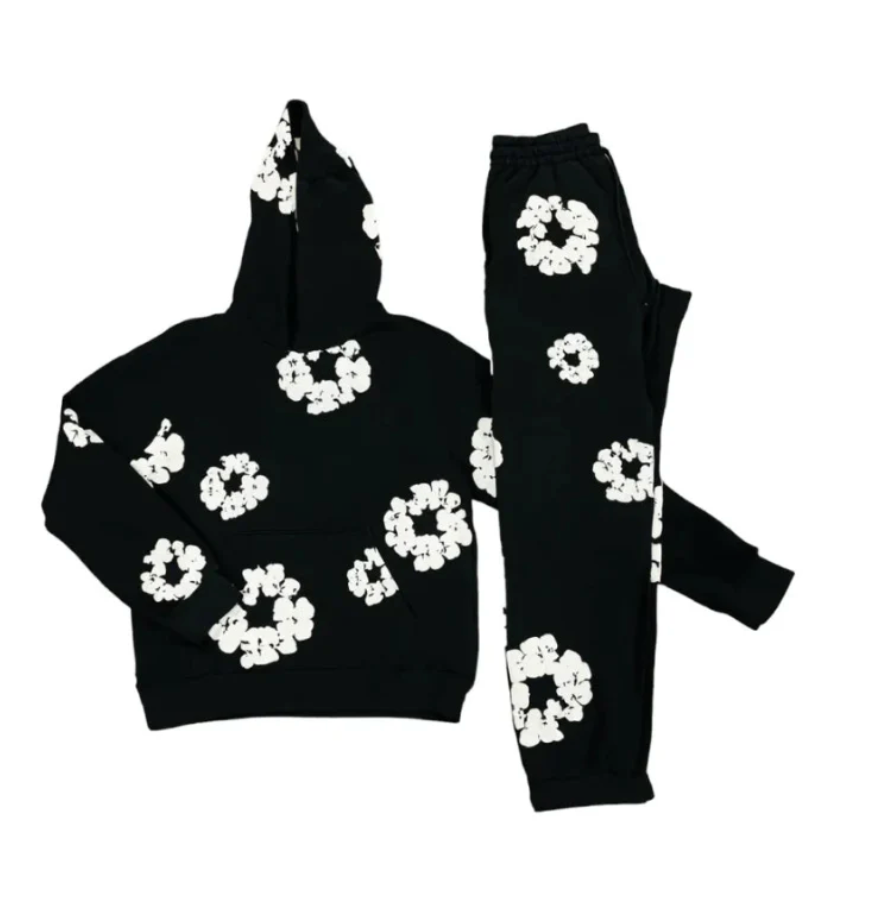 Unisex Blumenprint Trainingsanzug für Damen & Herren. Stilvoll, bequem, perfekt für Freizeit & Sport.