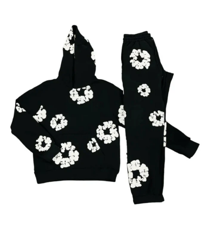 Unisex Blumenprint Trainingsanzug für Damen & Herren. Stilvoll, bequem, perfekt für Freizeit & Sport.