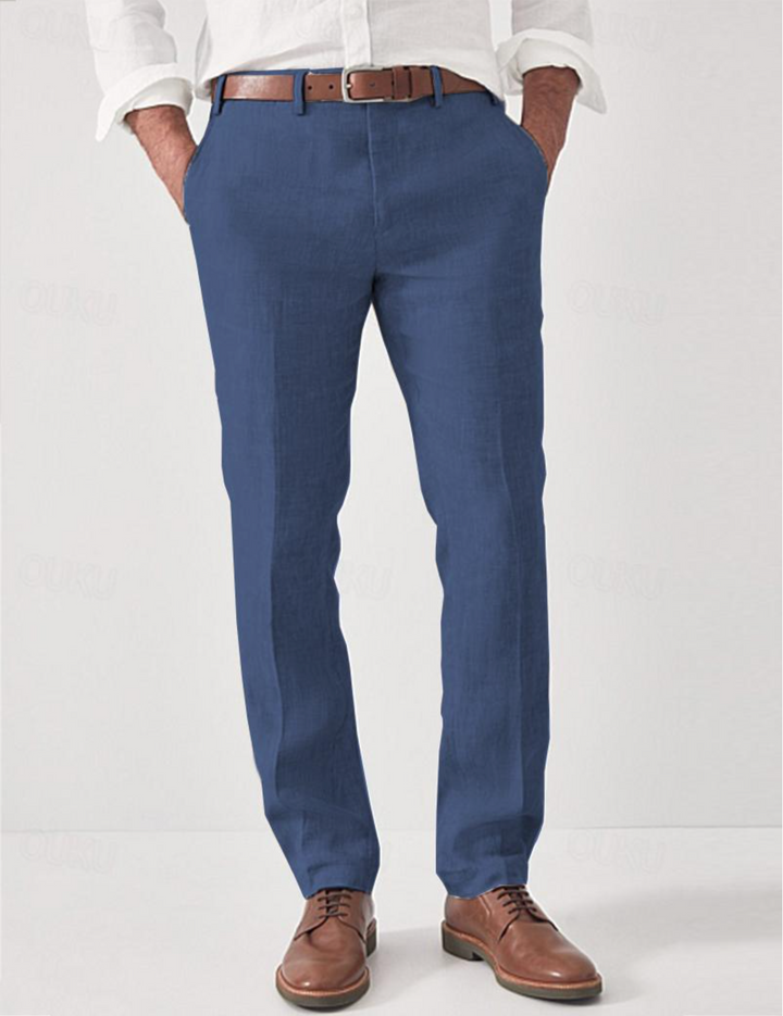 Stilvolle Elias Leinen-Freizeithose für Herren, bequem & atmungsaktiv, perfekt für Sommer, Urlaub und Alltag.