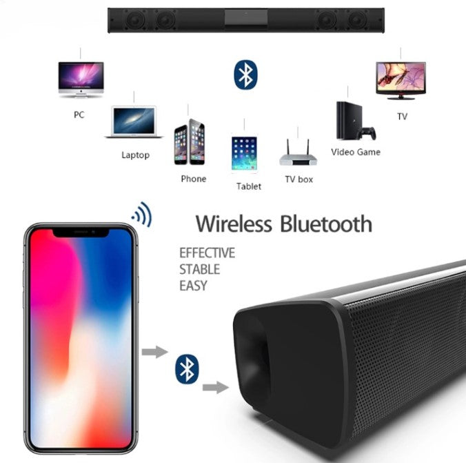 Verbessern Sie Ihr Heimkino-Erlebnis mit der kabellosen CineWave Bluetooth Stereo Soundbar. TV-Lautsprecher mit klarem Sound.