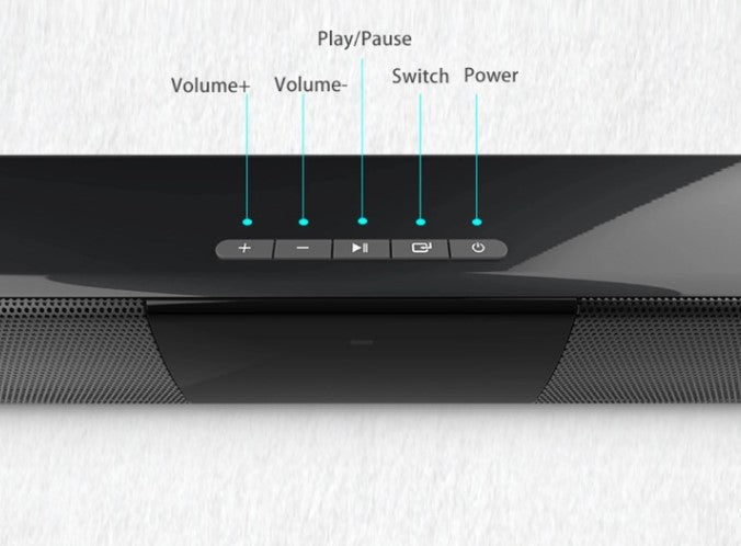 Schlanke CineWave Bluetooth Soundbar, perfekt für TV-Geräte. Kabelloses Stereo-Lautsprechersystem für Ihr Heimkino.