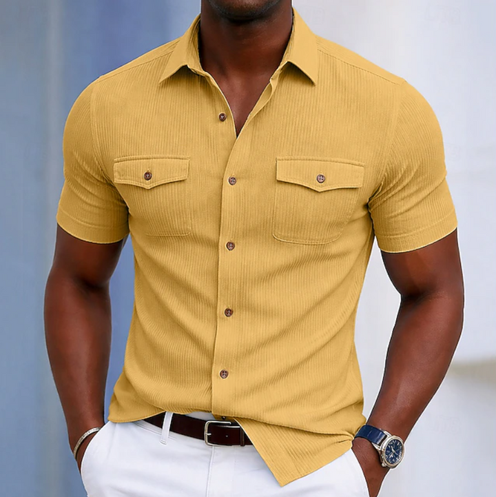 Elegantes Herren Ripp-Shirt Slim Fit, Langarm, modern und bequem für Smart-Casual Anlässe.