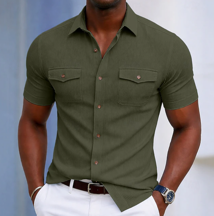 Zeitloses Herren Casual Ripp-Shirt Slim Fit, Langarm, perfekt für vielseitige Freizeit-Looks.