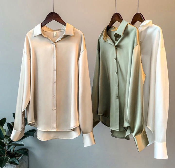 Modische Damenbluse Langarm, perfekt als Bürobluse oder Freizeitbluse für Frauen.