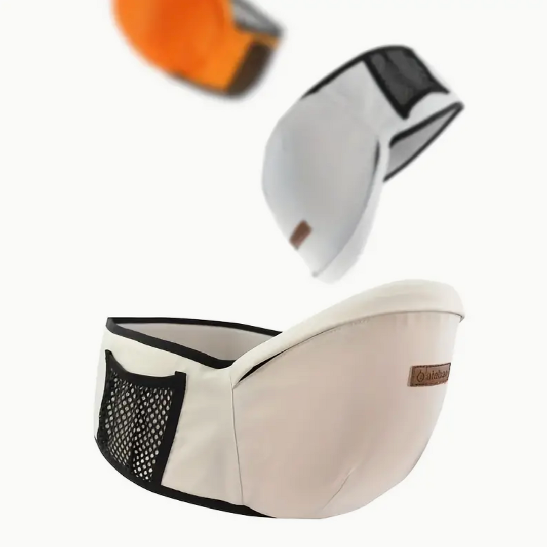 Bequeme ergonomische Tragehilfe für Baby & Eltern; Hüfttrage als essenzielles Babyzubehör für Komfort.