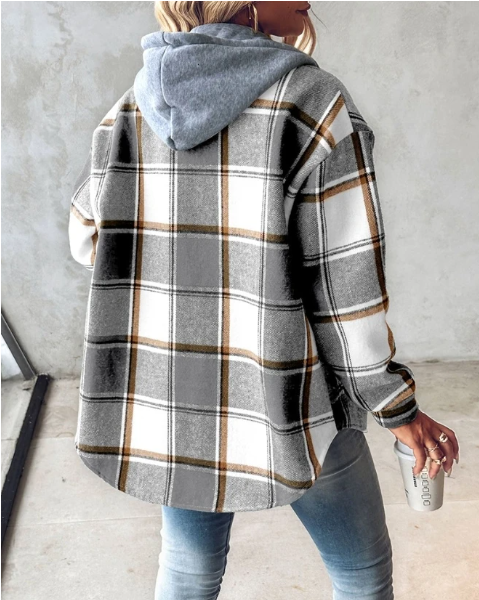 Eleganter Damen Kapuzenpullover mit auffälligem, modernem Muster. Vielseitige und bequeme Damenmode.