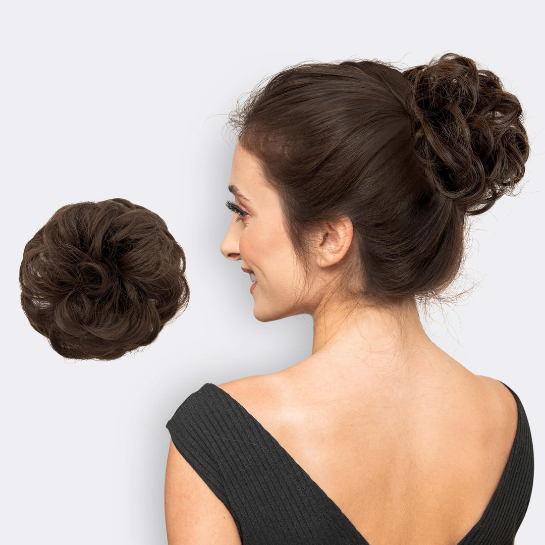 BunPop Kunsthaar Scrunchie für voluminöse Damen-Stylings, einfach und schnell.