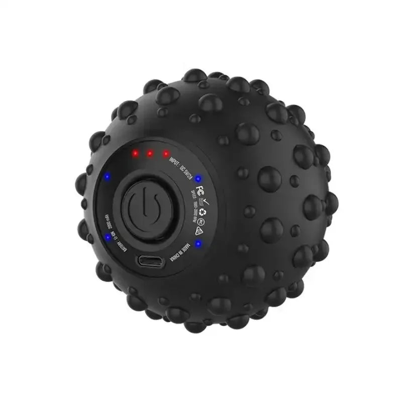 Vibrationsmassageball FlexiRoll mit 4 Gängen, Wärmetherapie und texturierter Oberfläche zur Muskelentspannung.