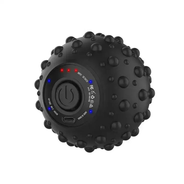 Vibrationsmassageball FlexiRoll mit 4 Gängen, Wärmetherapie und texturierter Oberfläche zur Muskelentspannung.
