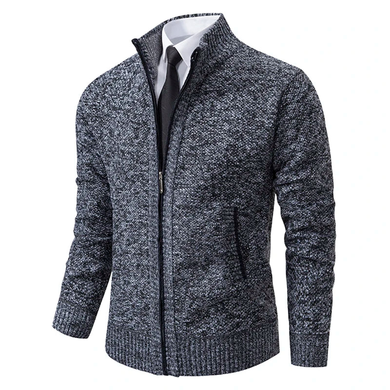 Basic Herrenmode Sportjacke mit Stehkragen, eine bequeme Freizeitjacke für jeden Anlass.