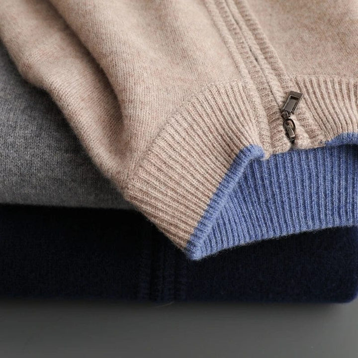 Marineblaue Herren Freizeitjacke, kombiniert Eleganz & Komfort. Perfekte vielseitige Übergangsjacke.