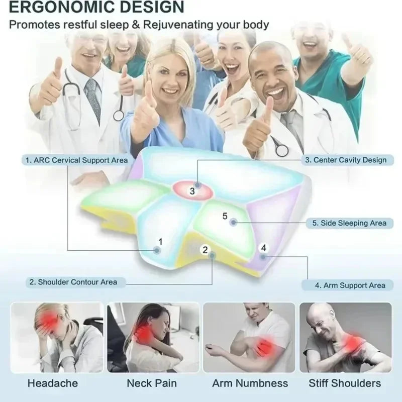 Anti-Schmerz Nackenkissen aus Memory-Schaum, Schmetterlingsform, ergonomisch, zur Schlafhilfe für Erwachsene.