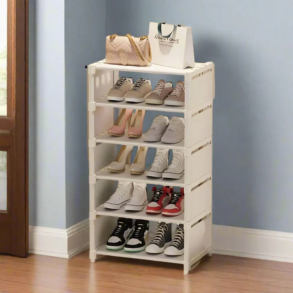 Metallrahmen-Schuhregal, vielseitig einsetzbar in Flur, Wohnzimmer oder Schlafzimmer als Schuhablage.