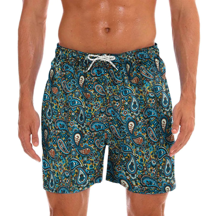 Herren Badeshorts Milo, auffällig bunt gemustert, schnelltrocknend für Strand & Pool.