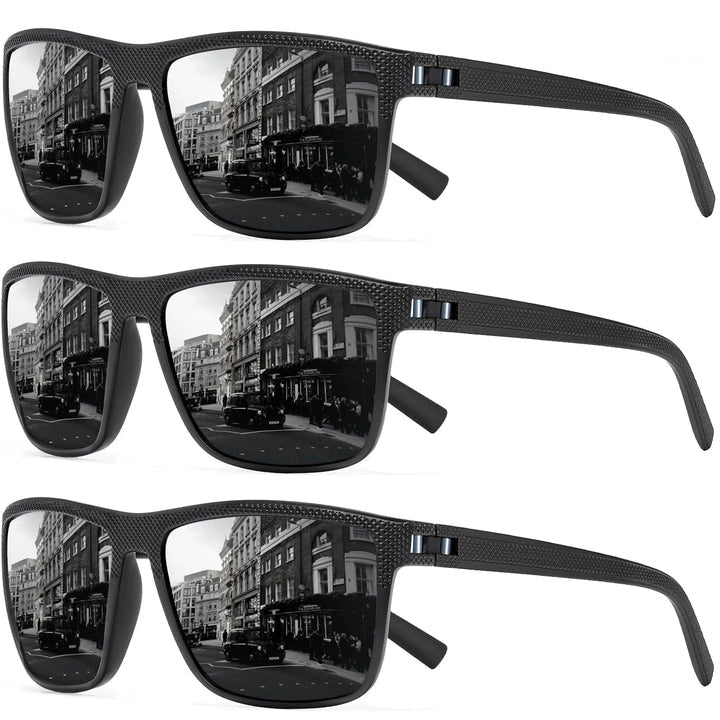 Polarisierte Sonnenbrillen im 3er-Pack; bieten hervorragenden UV-Schutz und klare Sicht für Outdoor-Abenteuer.