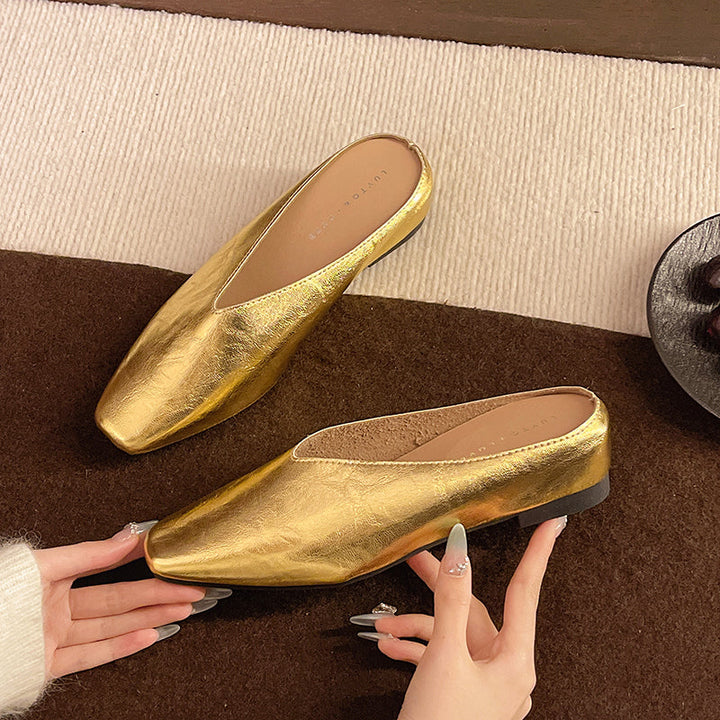 Elegante Damen Slipper, flach, mit niedrigem Schnitt. Ideal für Business & Freizeit. Stilvolle Komfortschuhe.