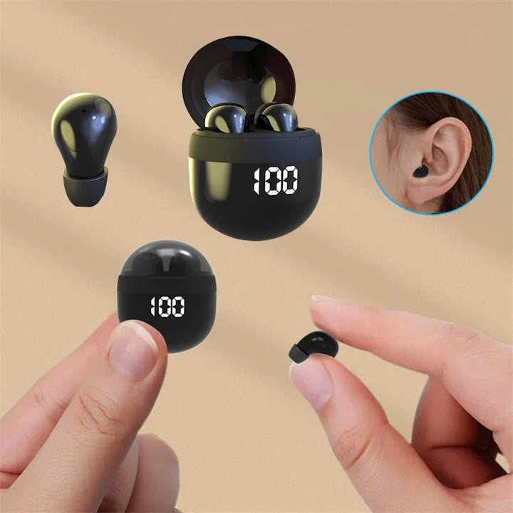 Schwarz Unisex Mini TWS Bluetooth 5.3 In-Ear Kopfhörer mit Geräuschreduzierung für Musik & Telefonie.