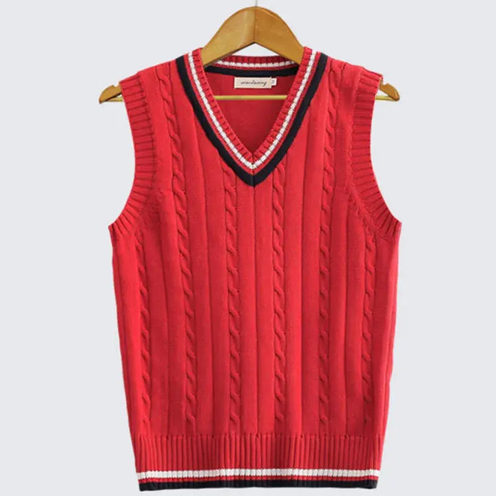 Stilvolle Herren Strickweste im Old Money Look, aus hochwertigem Strick, ideal für anspruchsvolle Herren.