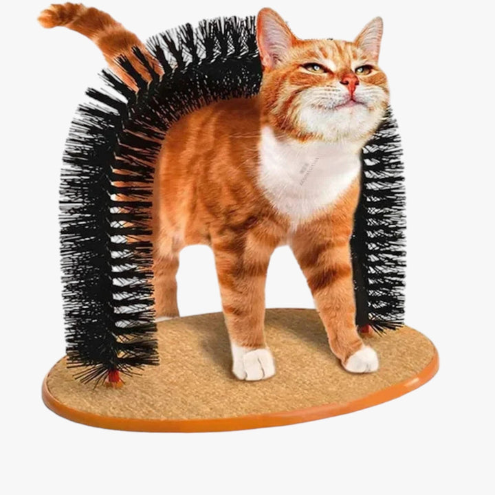 Multifunktionaler Katzen Kratz- & Massagebogen "Mira" für Fellpflege, Krallenpflege und unterhaltsames Katzenspielzeug