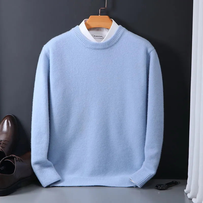 Bequemer Herren Pullover in Grau, weich und modern, perfekte Ergänzung für die Business Casual Herrenmode.