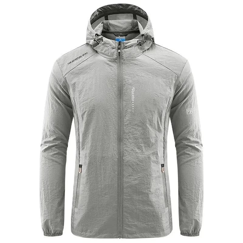 Vielseitige Herren Outdoorjacke, wasserdicht & winddicht, mit Reißverschluss, ideal für Frühling & Herbst.