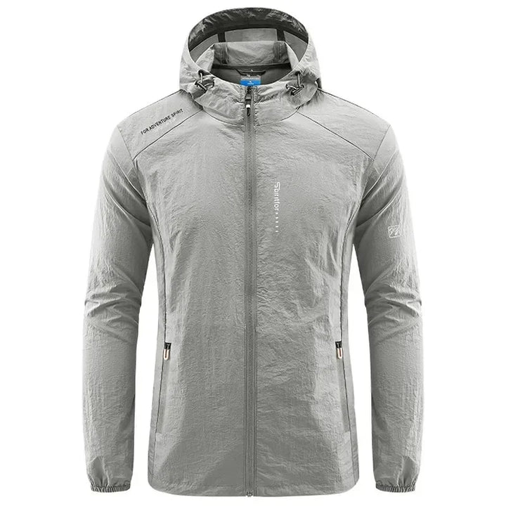 Vielseitige Herren Outdoorjacke, wasserdicht & winddicht, mit Reißverschluss, ideal für Frühling & Herbst.