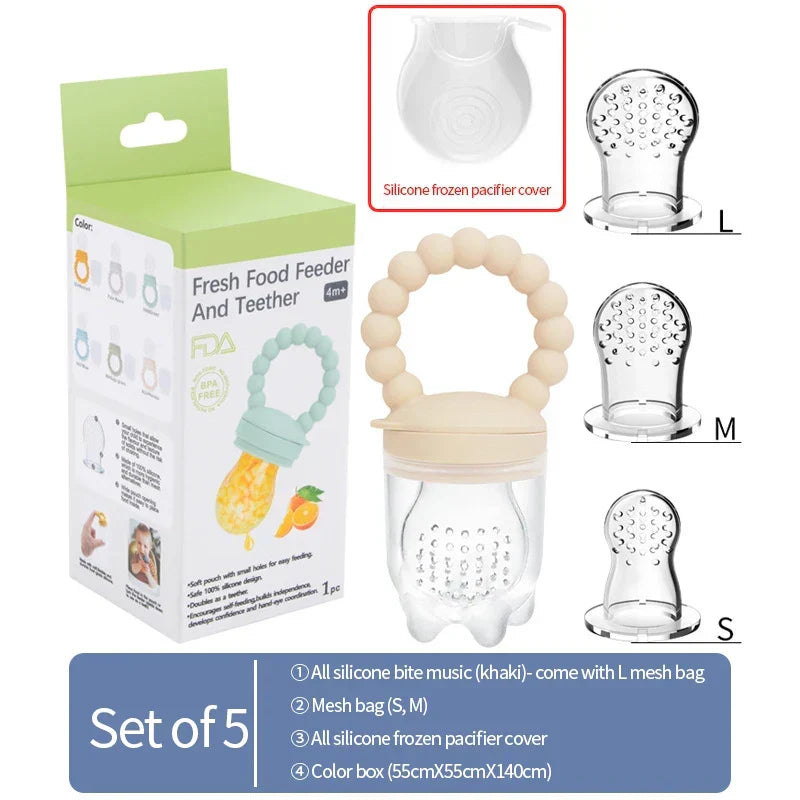 Hochwertiges Silikon Fruchtschnuller Set, langlebiges Zubehör für gesunde Babys.