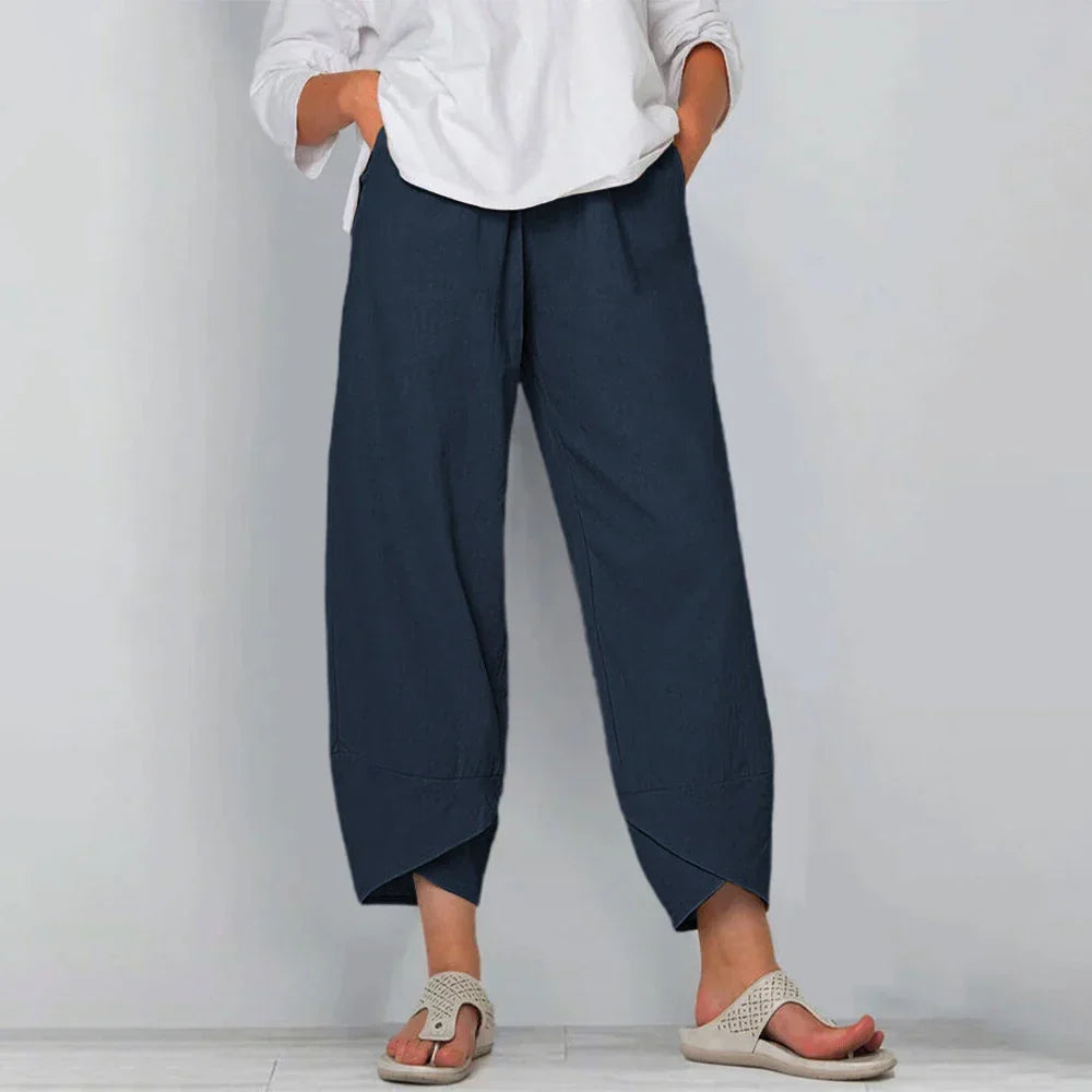 Damen Culotte Hose: hoher Bund, weiter Schnitt, modisch & bequem. Eine vielseitige Freizeithose.