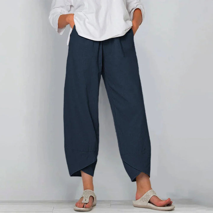 Damen Culotte Hose: hoher Bund, weiter Schnitt, modisch & bequem. Eine vielseitige Freizeithose.