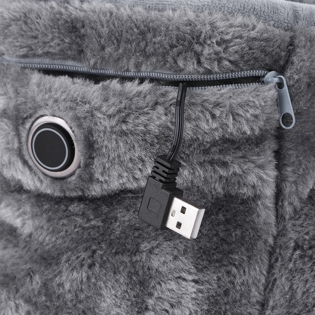 Unisex beheizbare USB-Hausschuhe. Warme Füße sind mit diesen Plüschfutter-Pantoffeln im Winter gesichert.