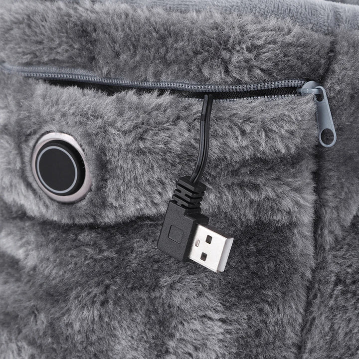 Unisex beheizbare USB-Hausschuhe. Warme Füße sind mit diesen Plüschfutter-Pantoffeln im Winter gesichert.