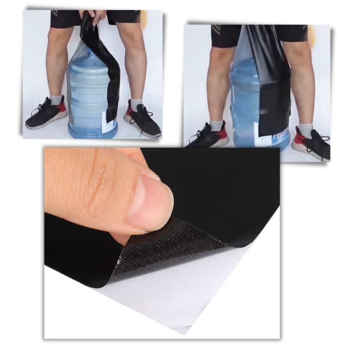 Praktischer selbstklebender Flicken zur Reparatur von Löchern in Ledertaschen & -jacken.