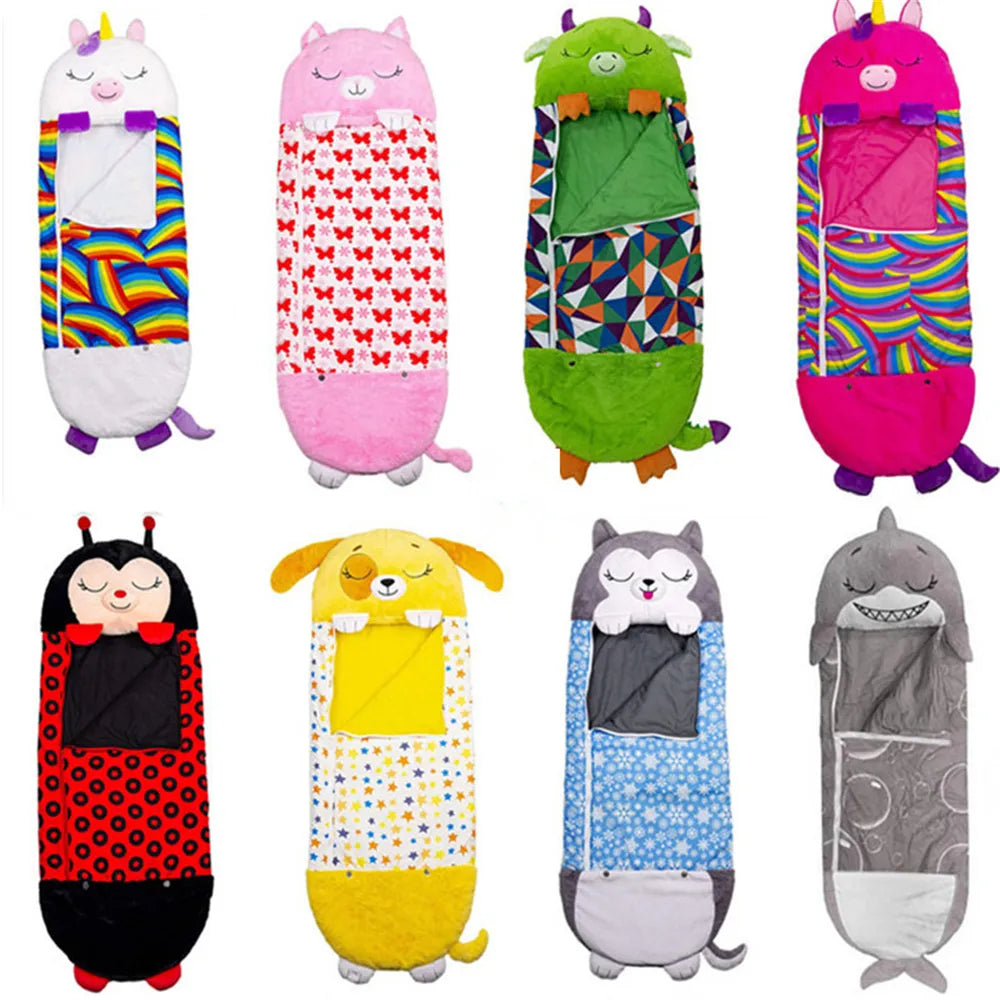 Tier-Schlafsack für Kinder, faltbar und weich, perfekt als Schlafmatte oder Plüschtier.