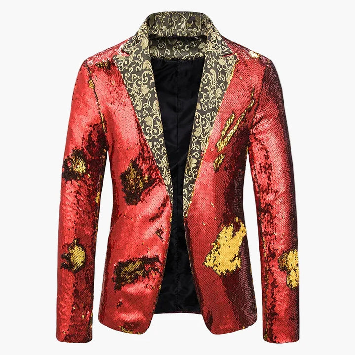 Auffälliger Herren Glitzer Blazer mit Pailletten, perfektes Show Outfit & festlicher Anzug für Männer.