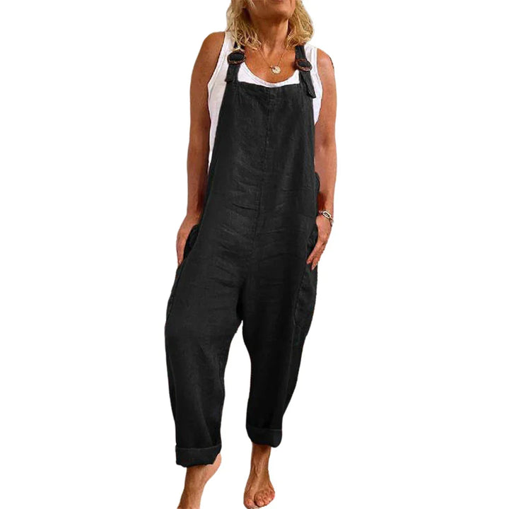 Stilvoller grüner Damen Sommer Jumpsuit, lockerer Schnitt, verstellbare Träger, perfekt für Freizeit & Alltag.