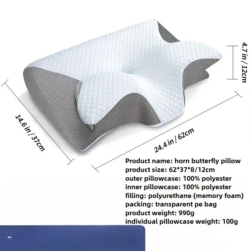 Komfortables Memory Foam Nackenkissen, orthopädisch, für Entspannung und optimale Kopfstütze beim Schlafen.