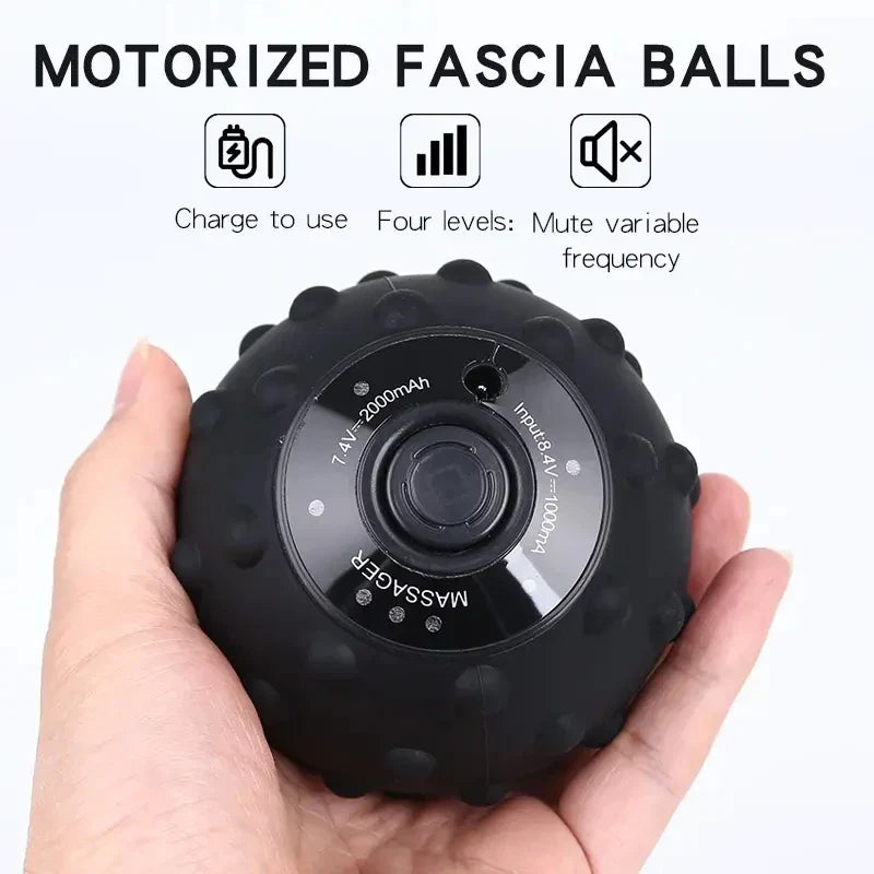 Tragbarer Vibrationsmassageball FlexiRoll, wiederaufladbar, für effektive Selbstmassage und Regeneration der Faszien.