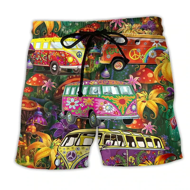 Herren Badehose mit coolem Graffiti-Print, schnelltrocknend & bequem für Strand und Pool.